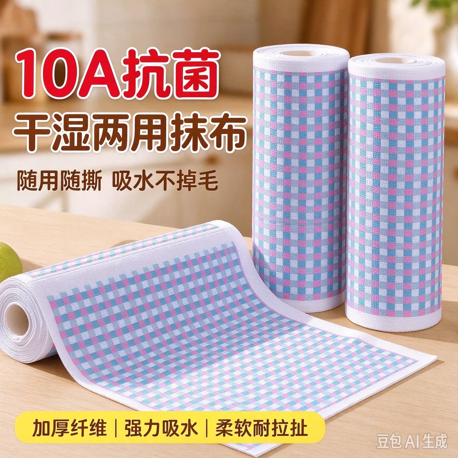 印花10A抗菌手撕月抛抹布厨房专用吸水不沾油洗碗布家用清洁xy2