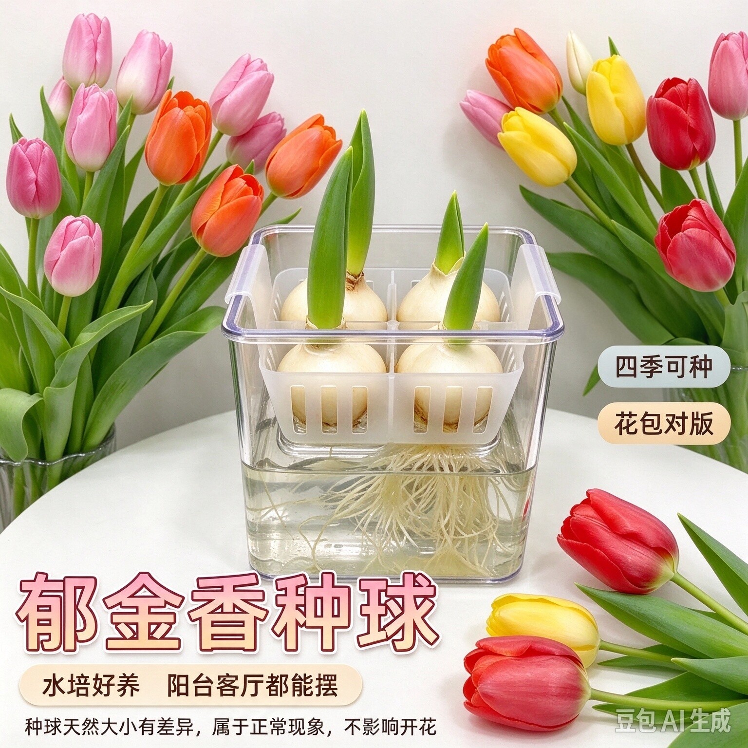 【郁金香种球】水培郁金香种球土培室内外阳台小院种植花卉种球HQ