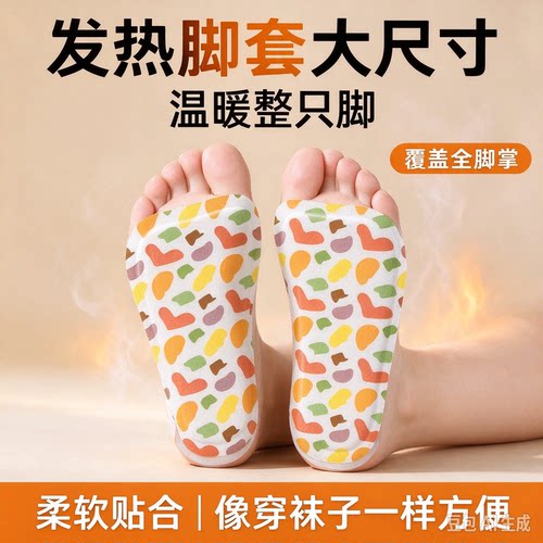 【升级款】穿戴式暖脚套艾草暖足贴大尺寸发热鞋垫热敷暖足宝xy