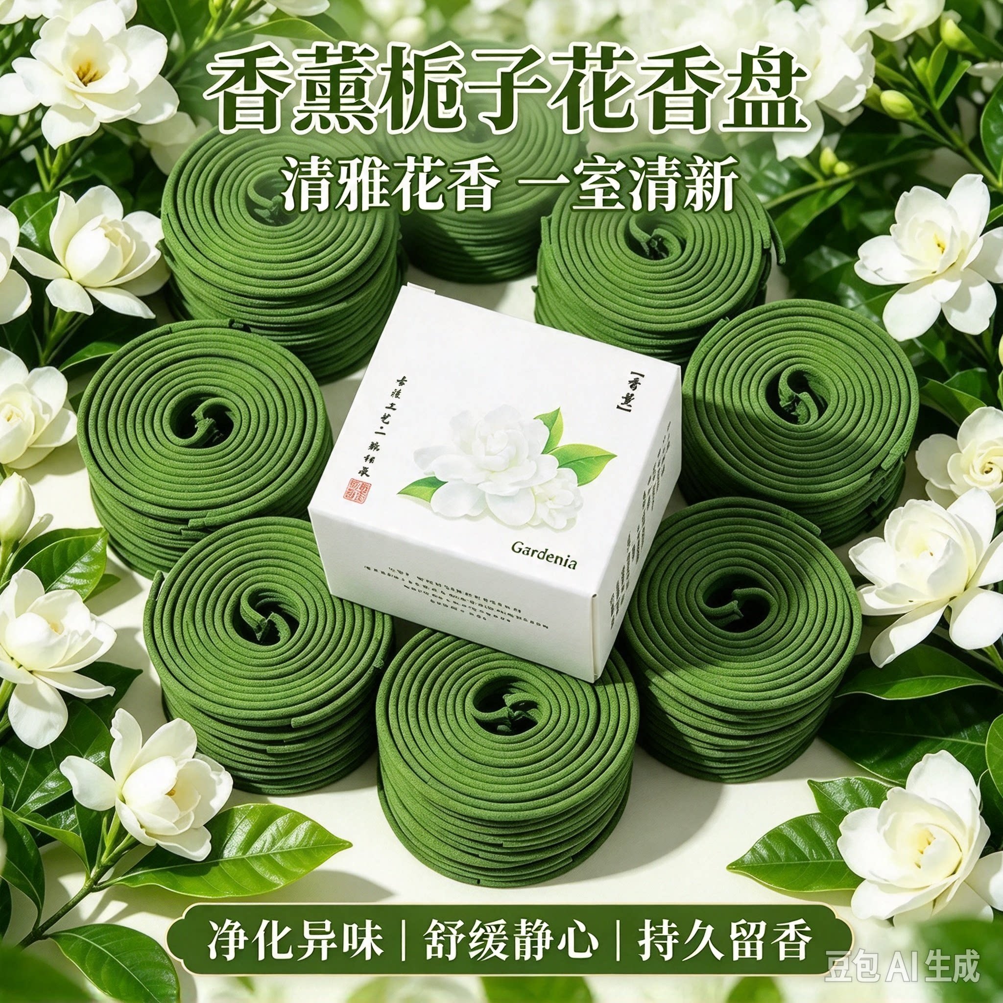 【100盘送陶瓷香炉】栀子花香薰檀香家用盘香室内持久留香MD4