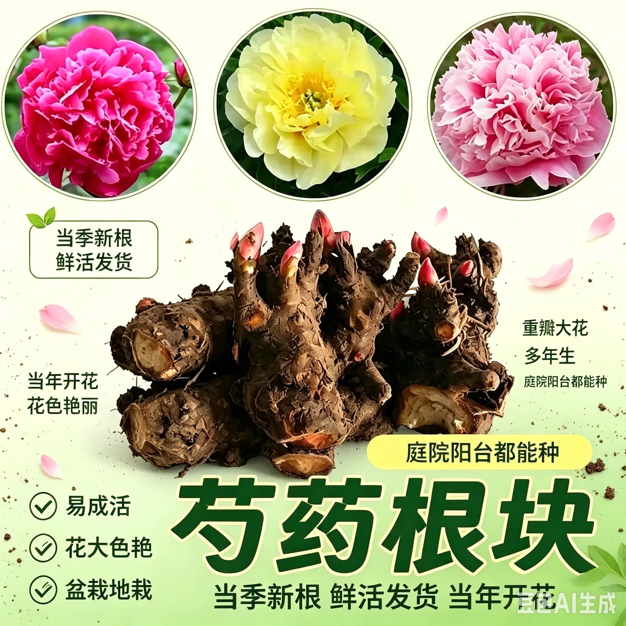 重瓣芍药花带芽室内盆栽庭院地栽阳台花卉种球xy2