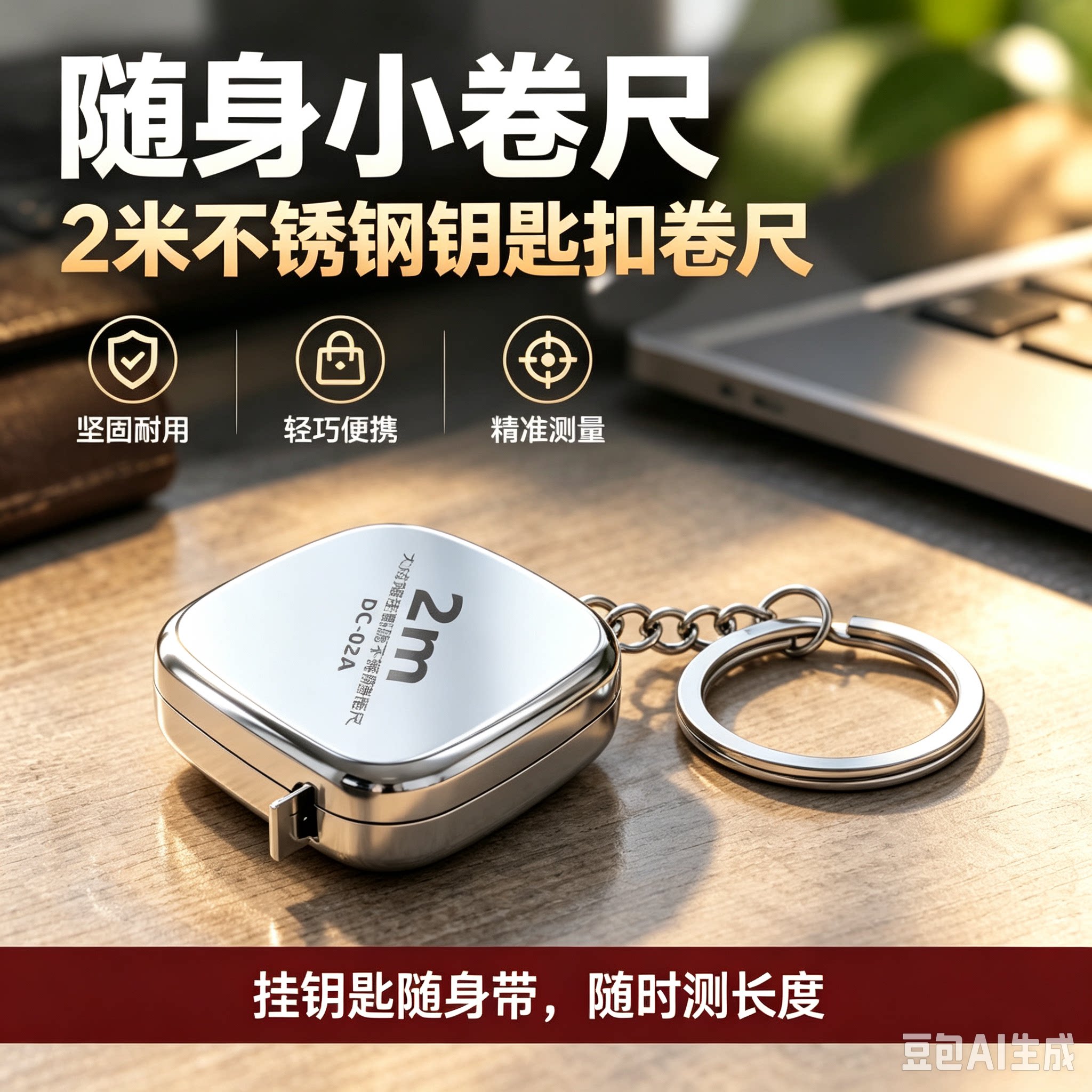 【可水洗】A迷你钥匙扣小卷尺防水防摔各类尺三角板xy