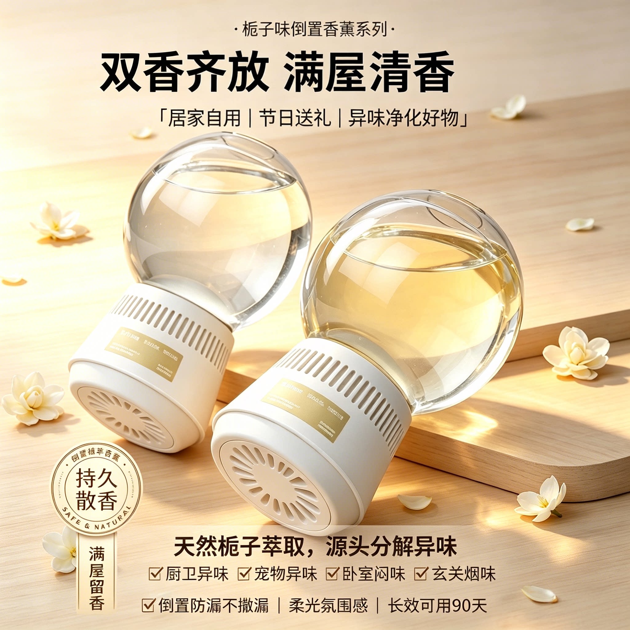 【轻奢淡雅】倒置香薰家用室内宠物除臭持久留香卧室厕所摆件JT一