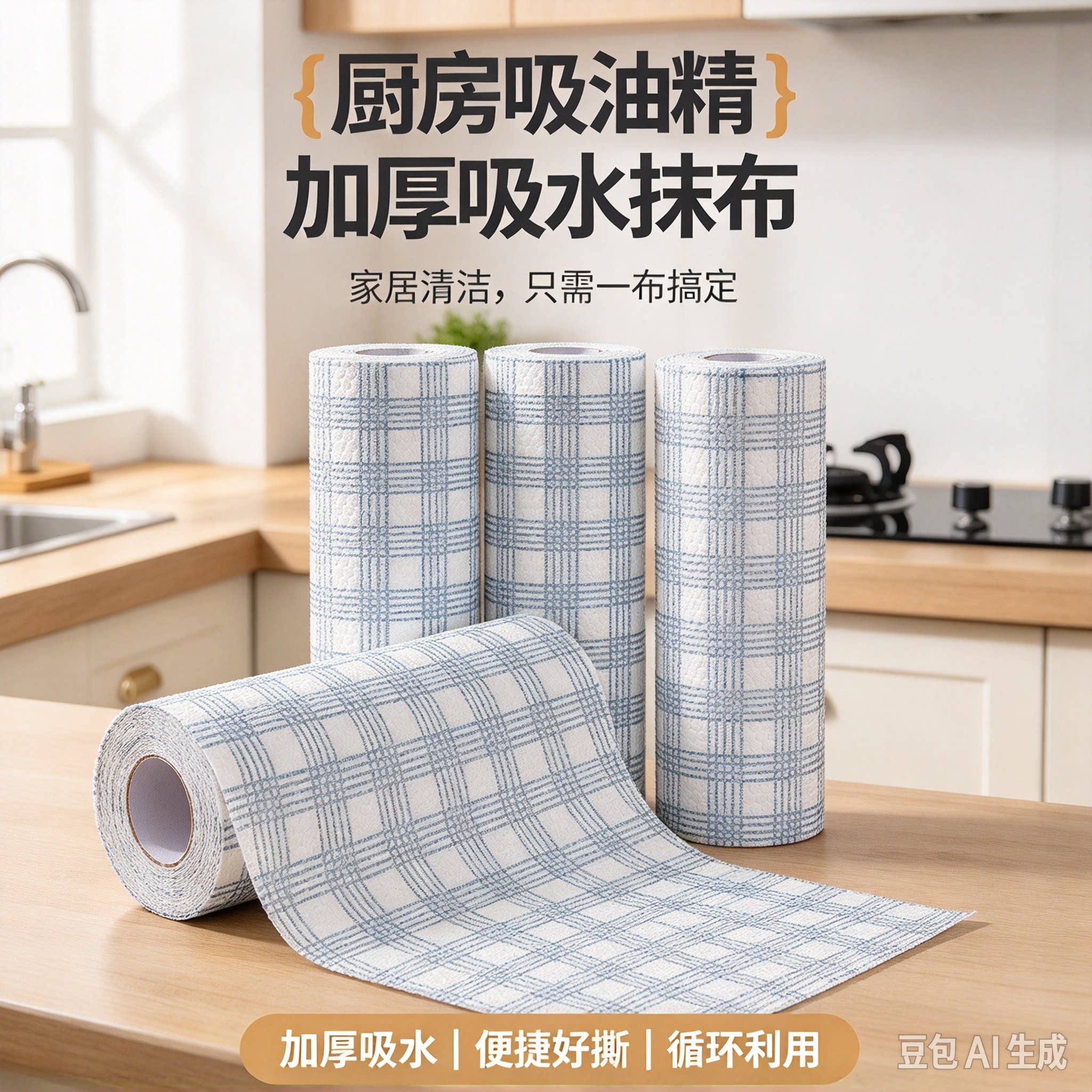 【限时拍1发3】加厚懒人抹布干湿两用厨房吸水无纺布碗巾JT①