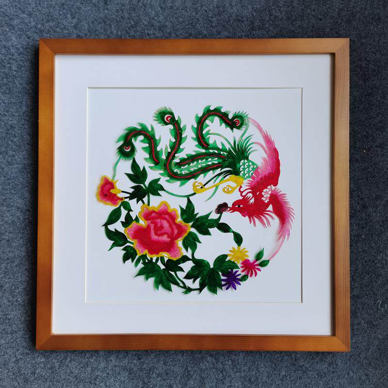 中国风陕西皮影特色工艺品装饰画吉祥花鸟客厅书房走廊酒店装饰画