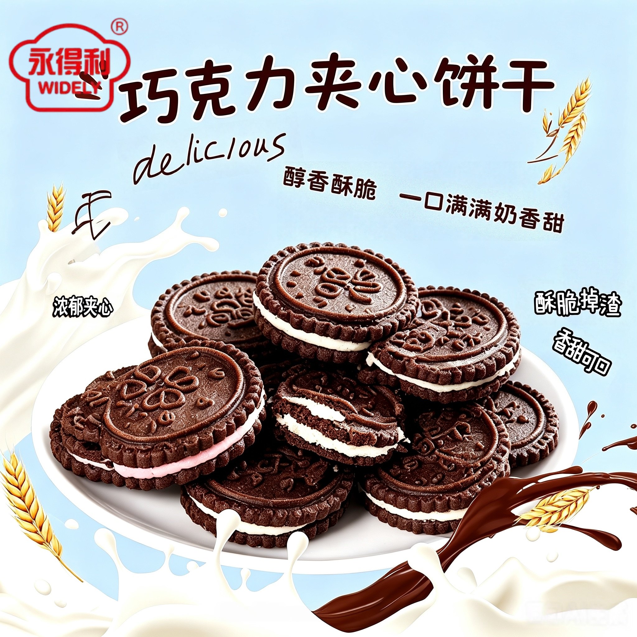奥得利奥原味夹心饼干儿童休闲零夹心饼干