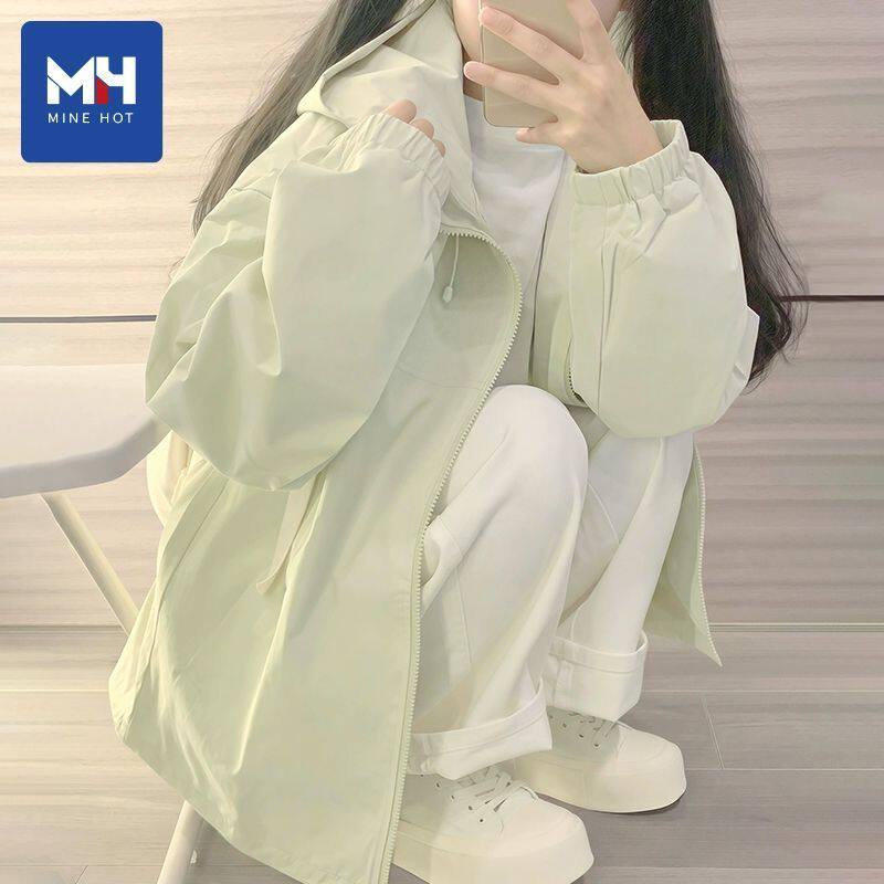 MH冲锋上衣女款2026新款爆款春秋绿色巨好看防风厚外套X