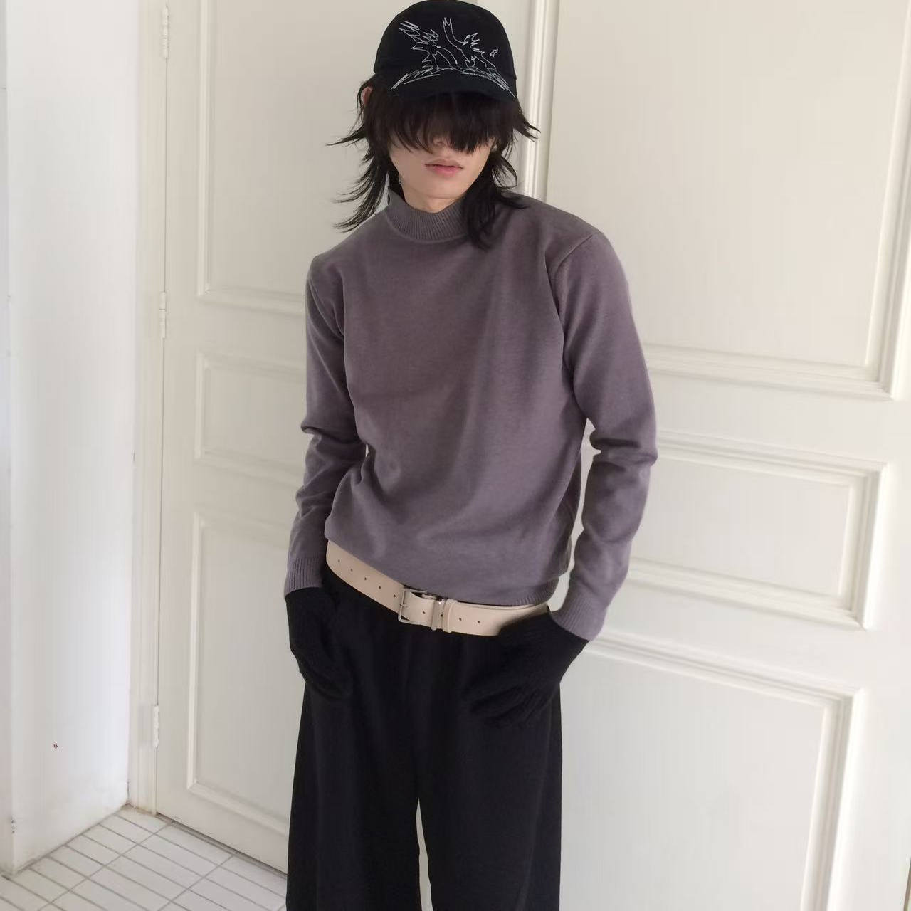 SFTTR修身圆领打底毛衣