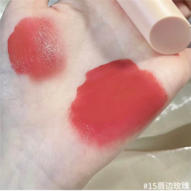 黄皮素颜开挂色!阿*NI粉管唇釉14肌肤之裸15唇边玫瑰快速成膜色