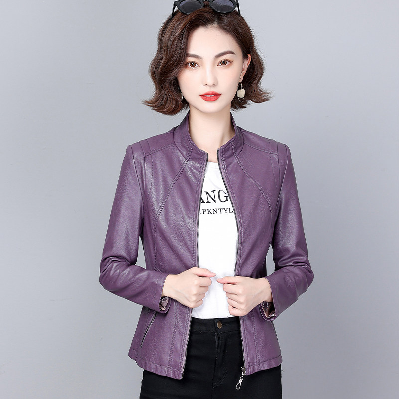 真皮皮衣外套女士短款绵羊皮夹克