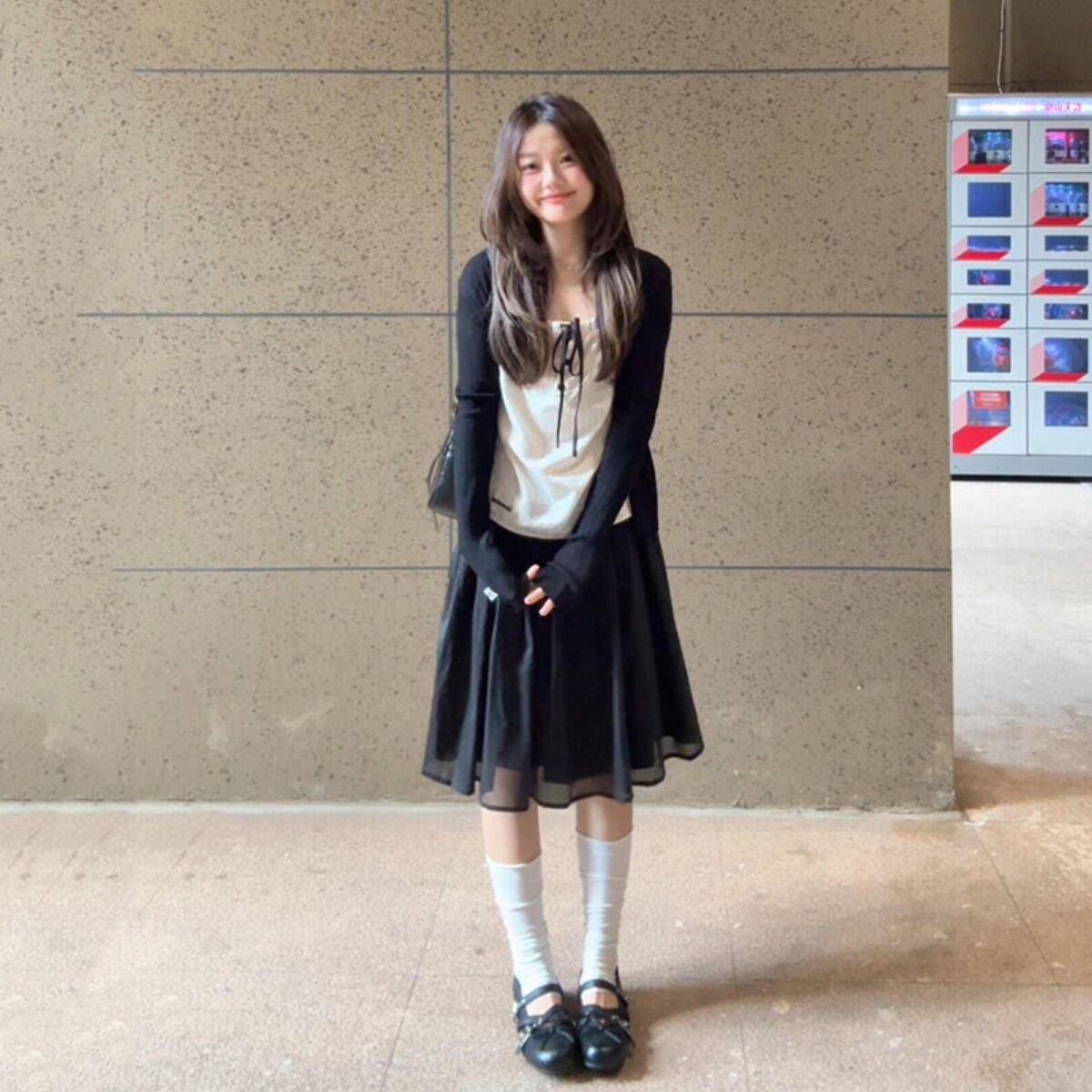 早秋女韩系低饱和度休闲个小搭子套装女秋季装开衫半身裙GPT穿一