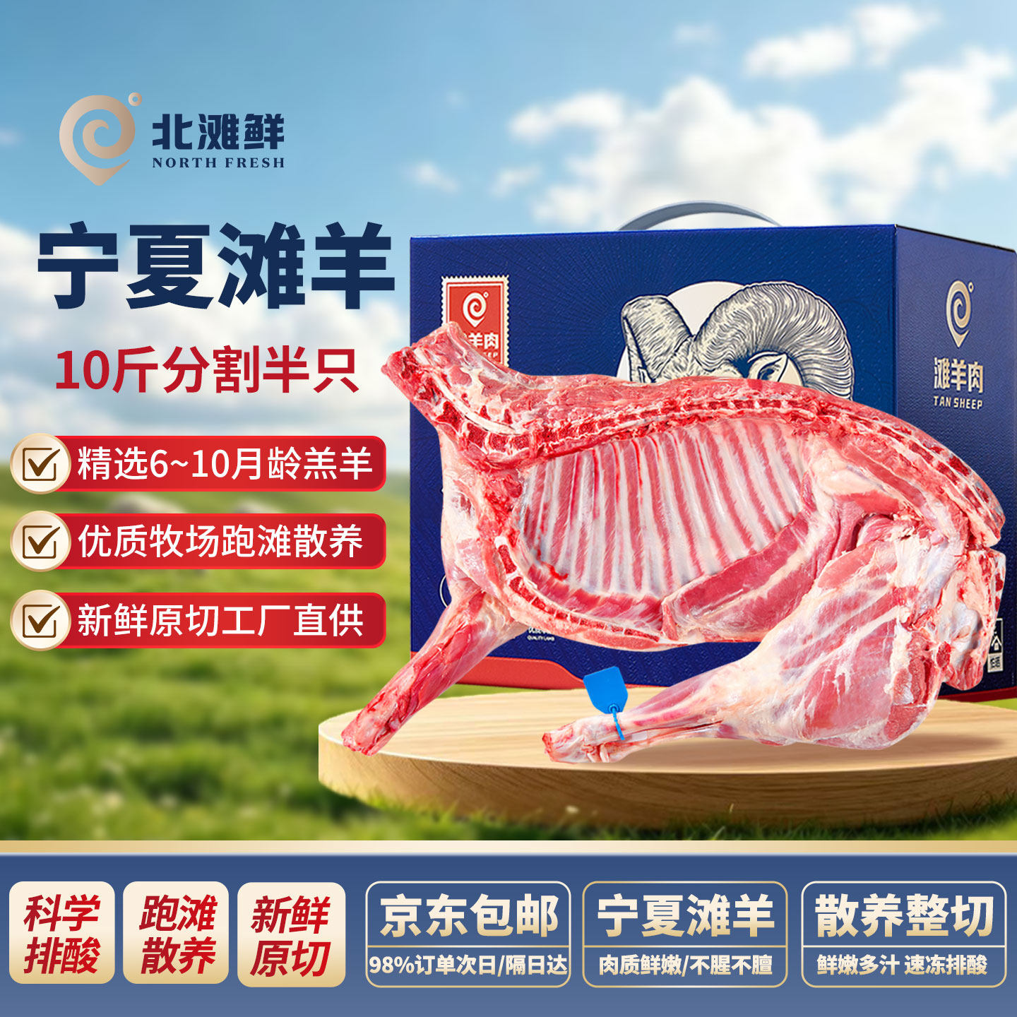 宁夏滩羊新鲜现杀礼盒跑滩散养