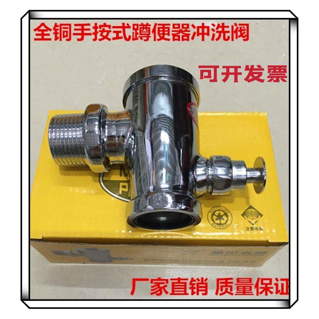 梅花牌全铜入墙式大便 延时阀 便池冲洗阀 冲水器手按式蹲便器1寸