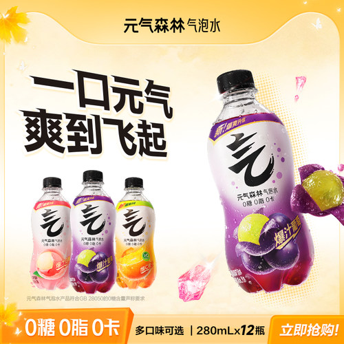 元气森林0糖0脂0卡气泡水12瓶