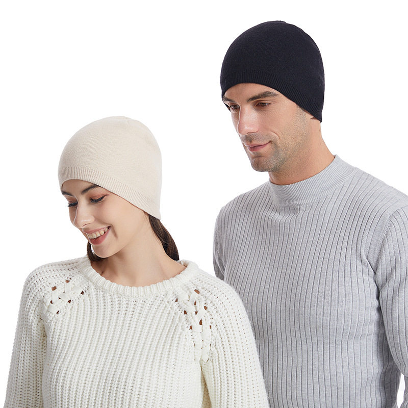 冬天时尚保暖帽女纯色情侣款针织帽子户外骑行运动帽学生包头帽