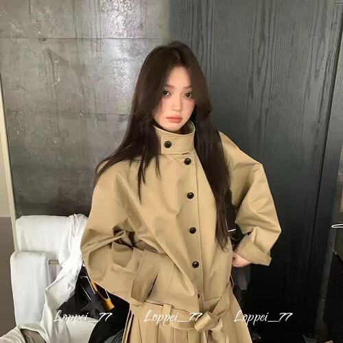 陈佳楠NNS Ac*e25秋季新款英伦风 设计感立领短款韩系风衣外套女