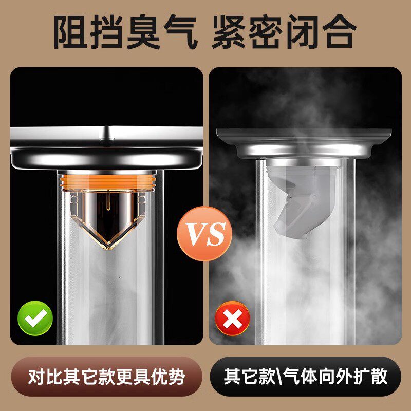下水道地漏滤网洗衣机地漏芯卫生间防堵通用硅胶盖浴室防返臭神器