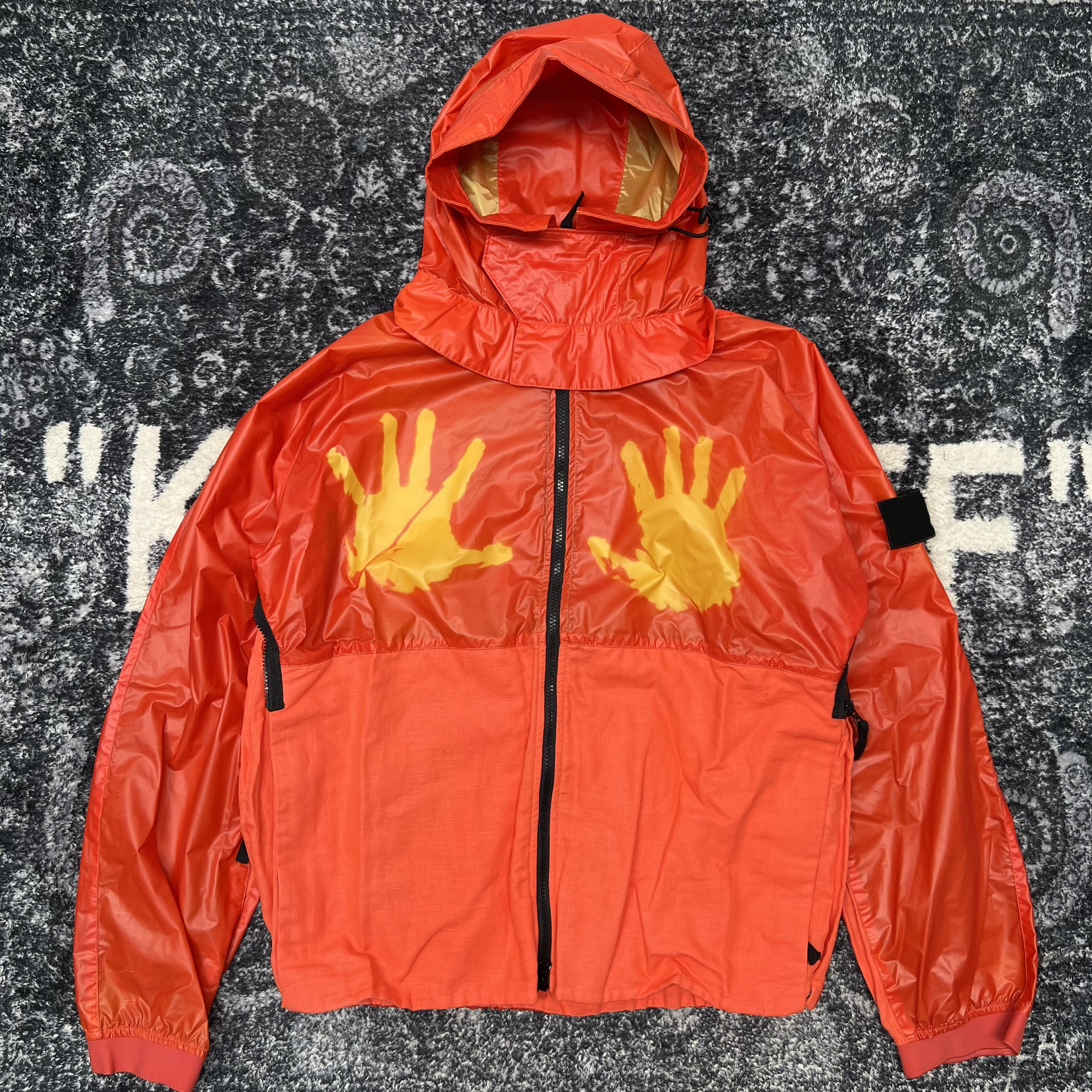 thumbnail for YS Independent Hooded Multicolor Jacket, Distressed Washed Unisex Couple Matching INS Style