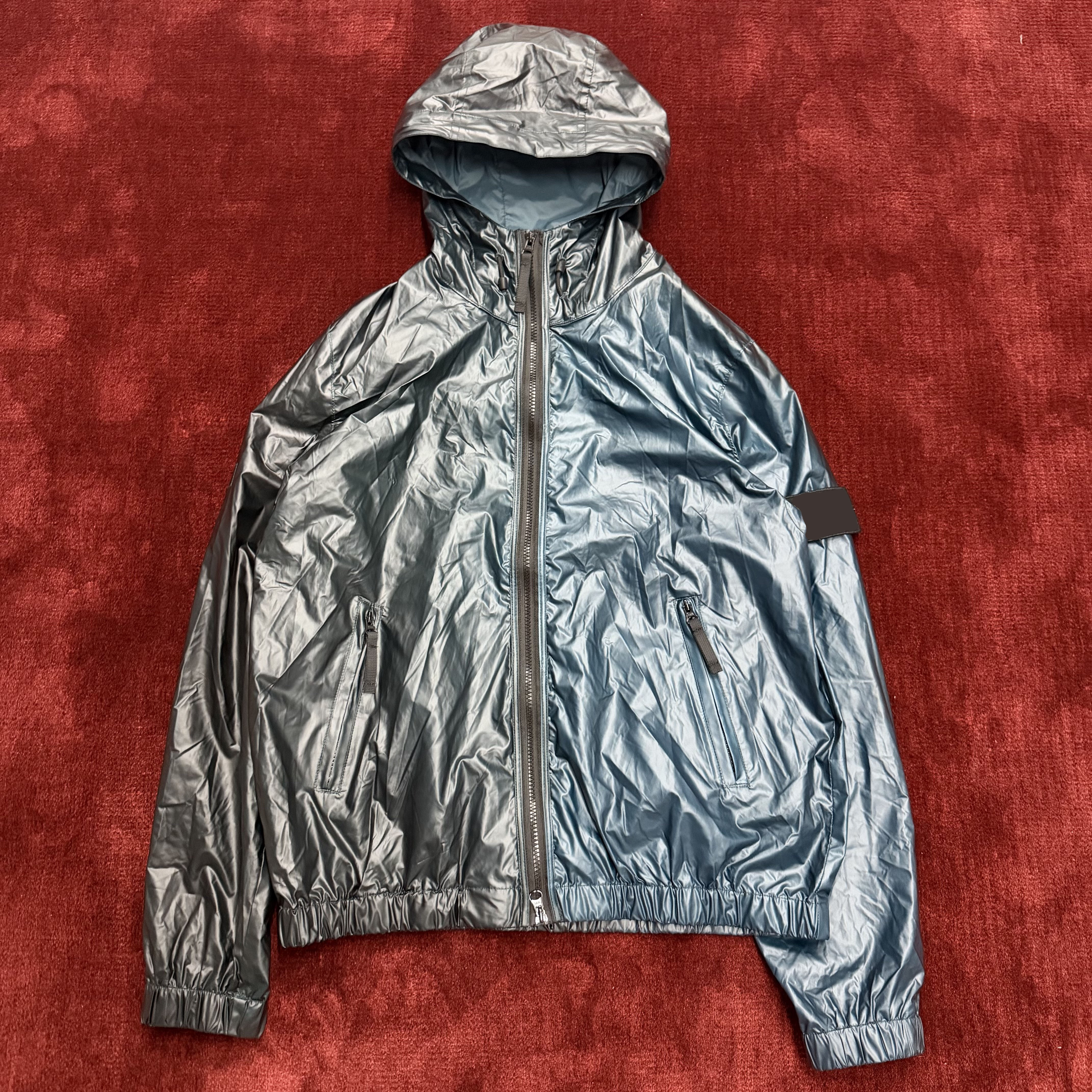 thumbnail for YS Independent Hooded Multicolor Jacket, Distressed Washed Unisex Couple Matching INS Style