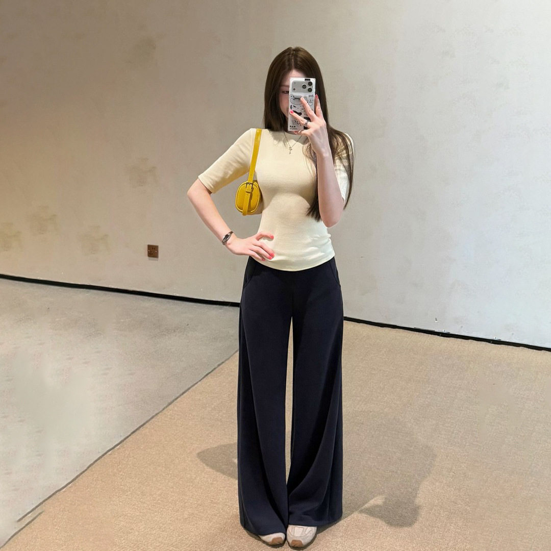 奶皮面膜裤垂感柔顺慵懒松弛百搭休闲裤