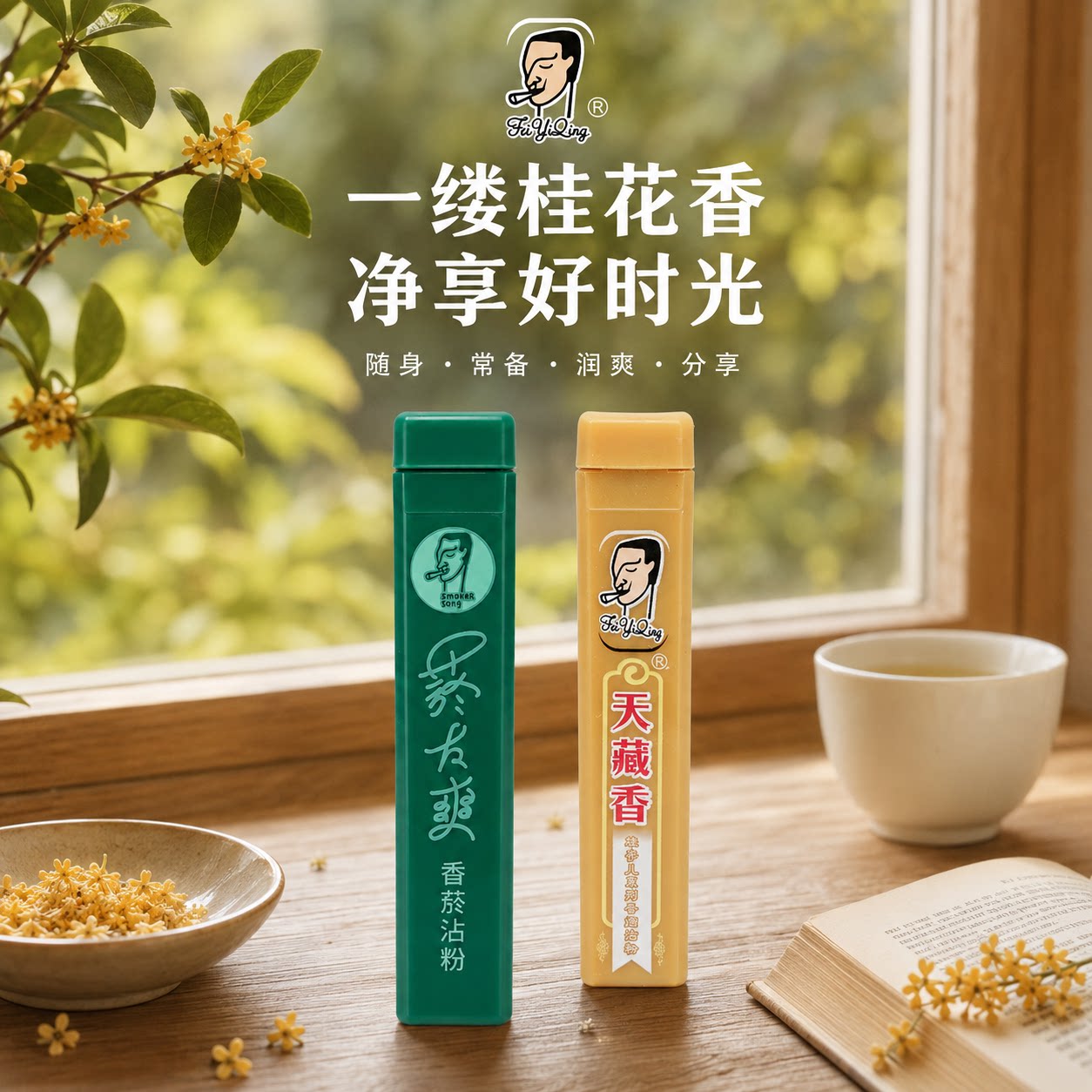 台湾菸友爽烟沾粉薄荷清凉天然草本烟蘸粉天藏香鼻烟粉随身沾粉