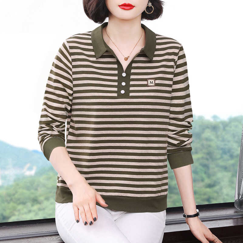 条纹长袖T恤女2026春装