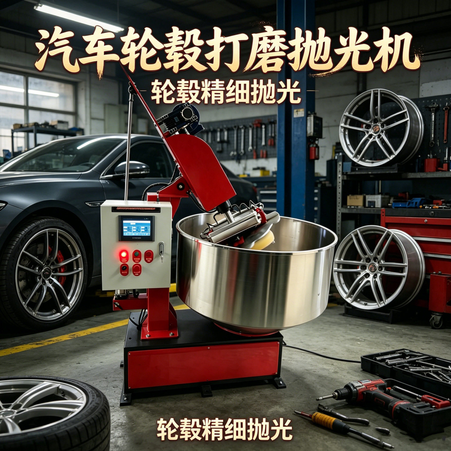 汽车全自动轮毂抛光机铝合金钢圈轮圈轮辋轮毂镜面精抛光打磨设备
