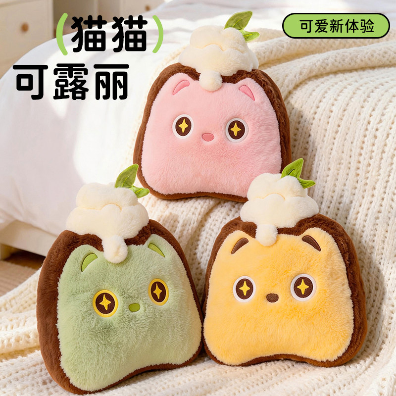 柔软创意呆萌猫猫可露丽毛绒玩具公仔抱枕沙发办公室靠垫玩偶头枕