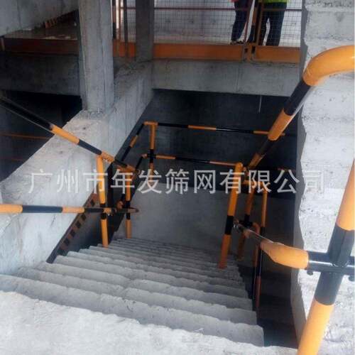 施工楼梯临时扶手可拆装干字柱48管楼层临边隔离防护配件弯头