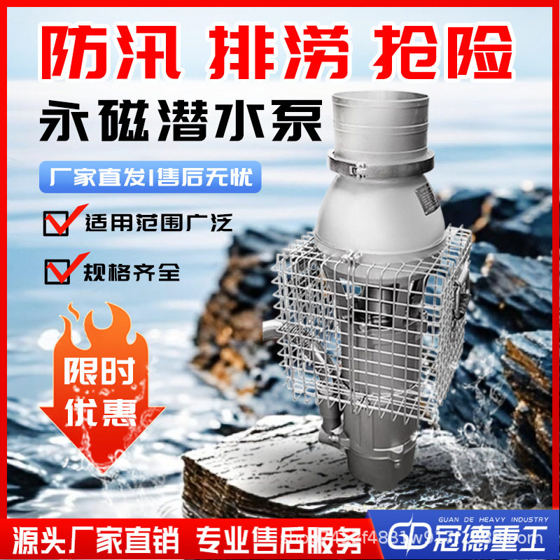 永磁泵应急救援防汛排涝便携式抗旱防汛泵永磁同步潜水电机