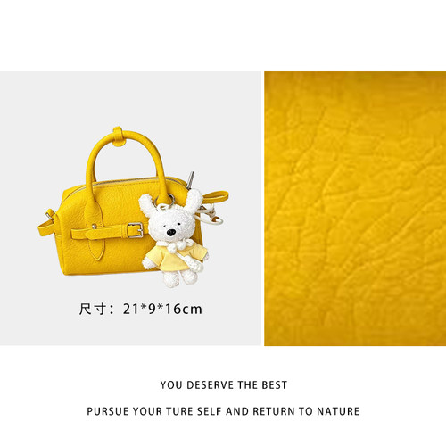 【尚恩】&Fashion-TF-2631-浅黄-原厂进口皮休闲百搭斜挎包