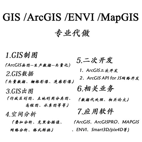 GIS/ArcGIS代做空间矢量数据分析处理专题地理图制图作图二次开发