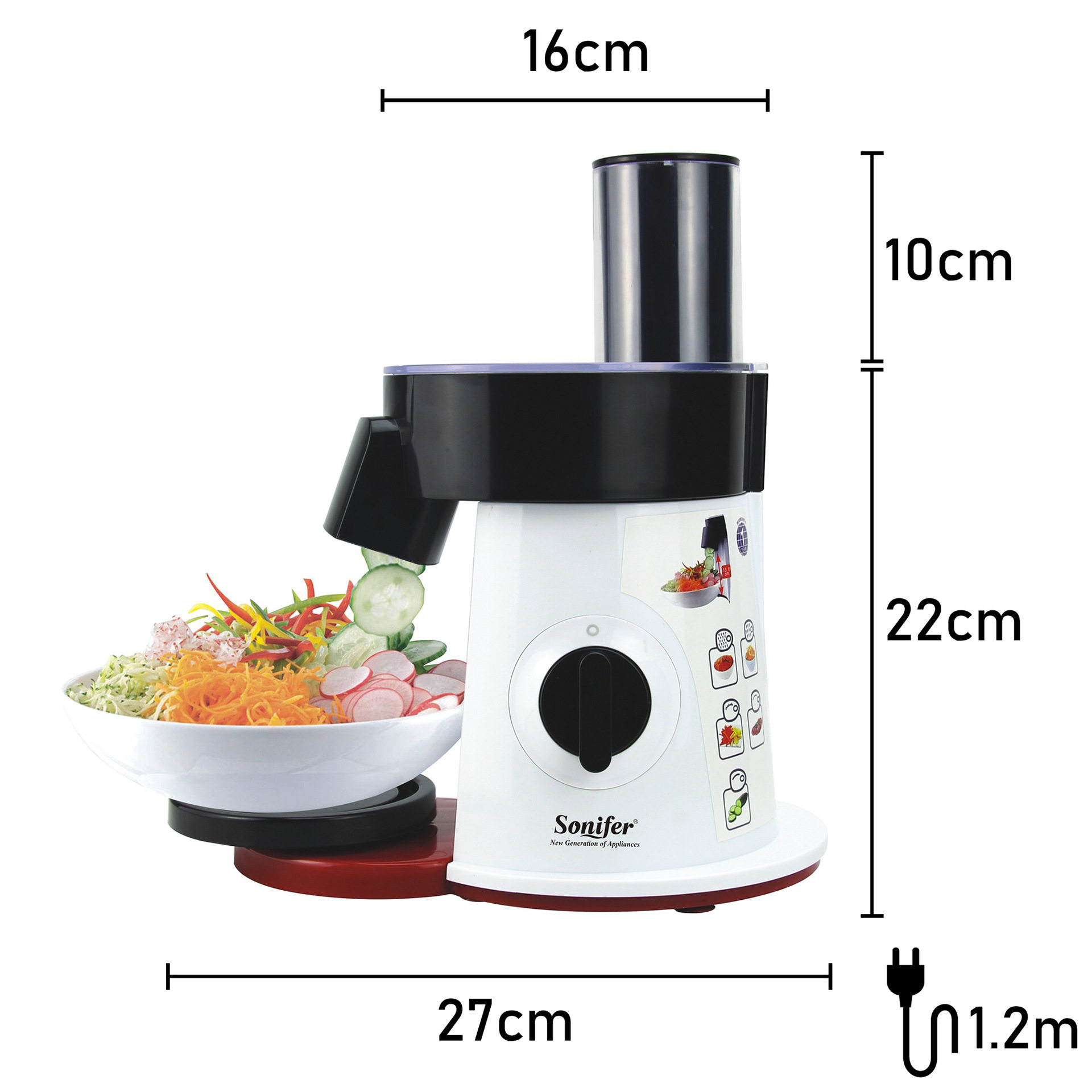 跨境新款多功能全自动沙拉机奶酪蔬菜切片切丝机 5 Salad Maker