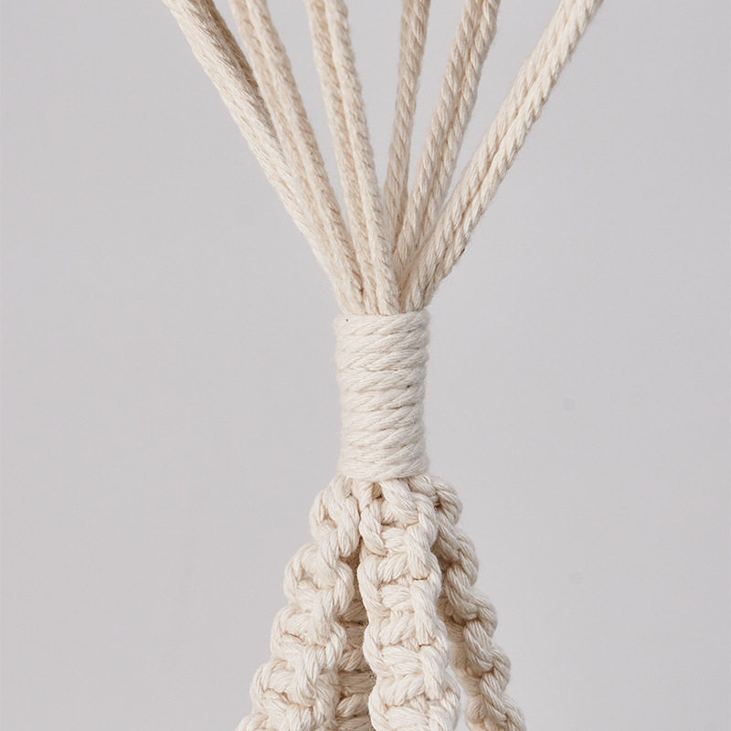 花盆网兜跨境手编园艺阳台植物挂绳编织厂家批发棉绳流苏吊篮网兜
