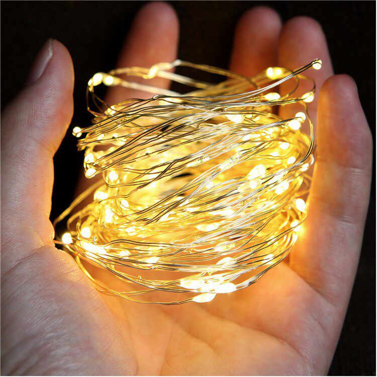 亚马逊星星灯串led圣诞节日装饰鲜花蛋糕铜线灯布置跨境氛围彩灯