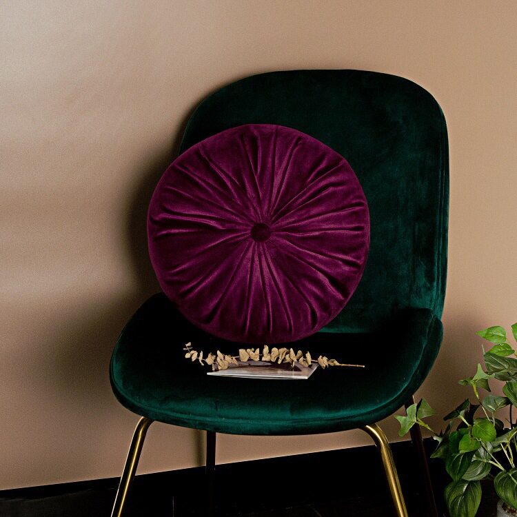 新款北欧绒布圆形南瓜抱枕卧室飘窗床头靠垫家用客厅沙发靠背垫