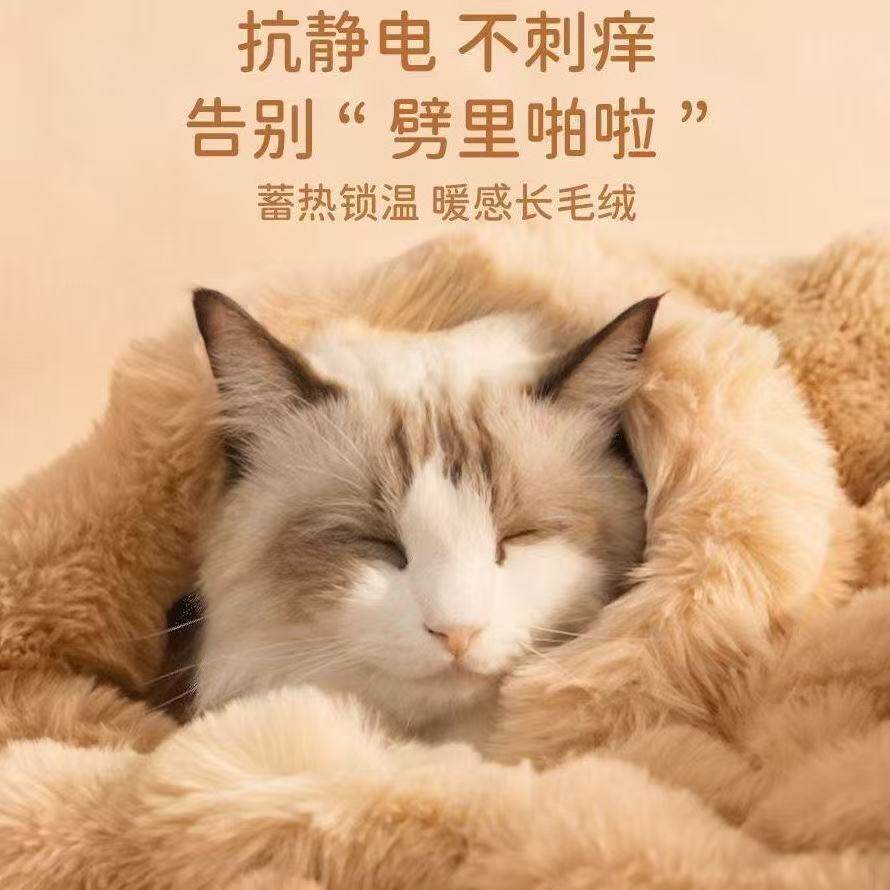 猫毯子加厚宠物毛垫秋冬毛绒保暖小猫小被子狗垫子车载猫窝睡觉用