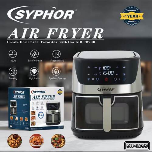 SYPHOR家用8.5L大容量可视不锈钢电炸锅全自动多功能空气炸锅外
