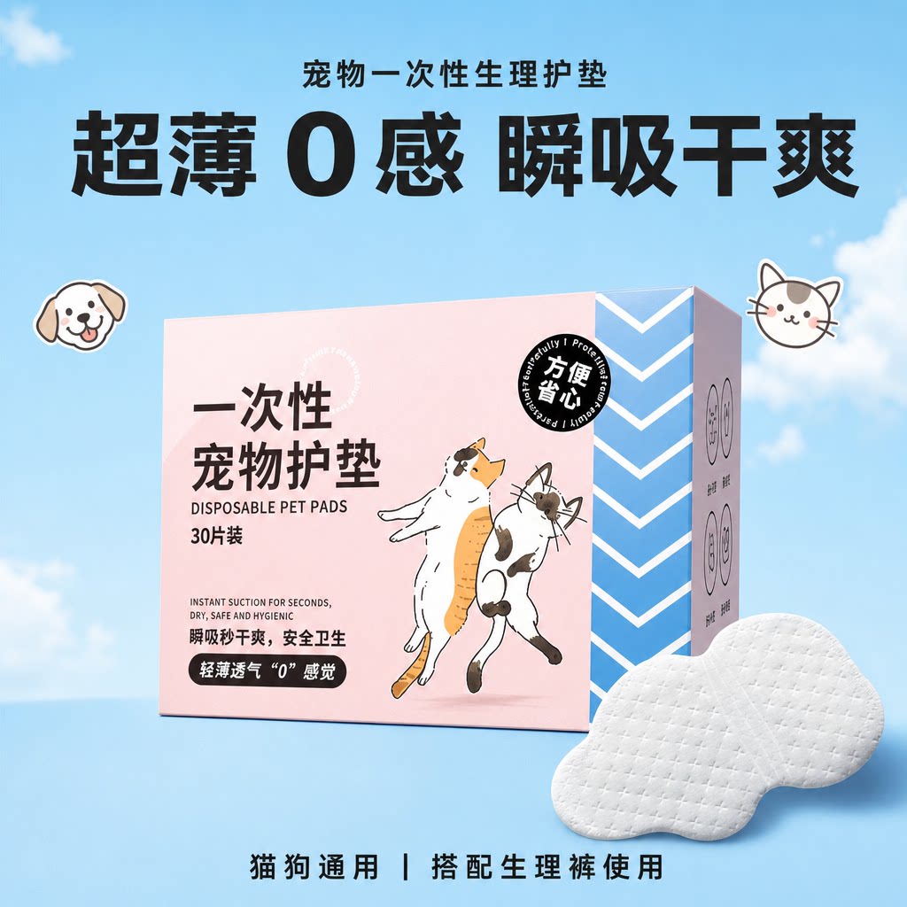 比呀呀猫狗通用瞬吸护垫30片