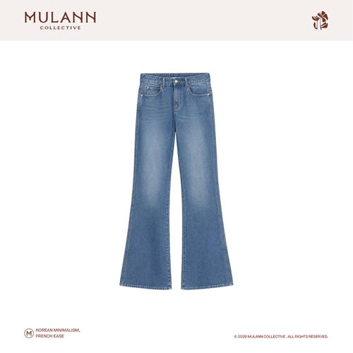 MuLann Collective复古水洗中腰显瘦微喇长裤MC6APS142
