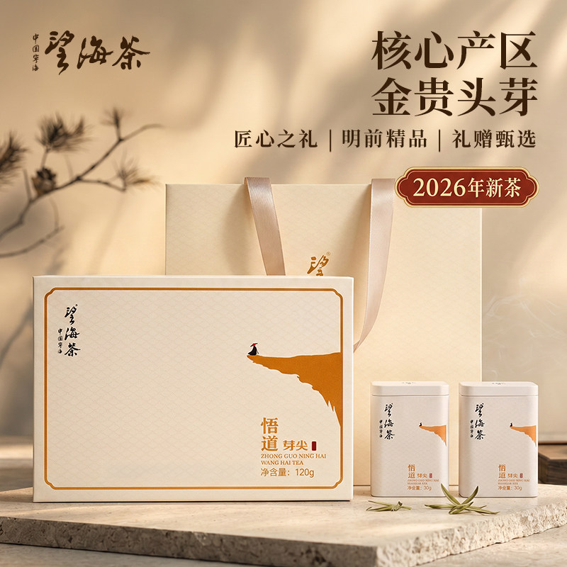 26年望海茶新茶精品120g礼盒4罐