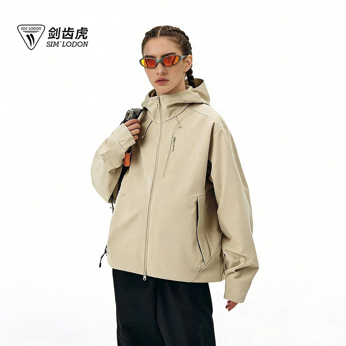剑齿虎/SIM LODON无缝全压胶秋冬季3D立裁户外男软壳防水冲锋夹克