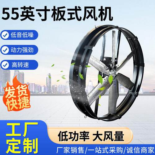55英寸板式风机工业排风扇直联EC电机强力排气通风机低噪节能扇
