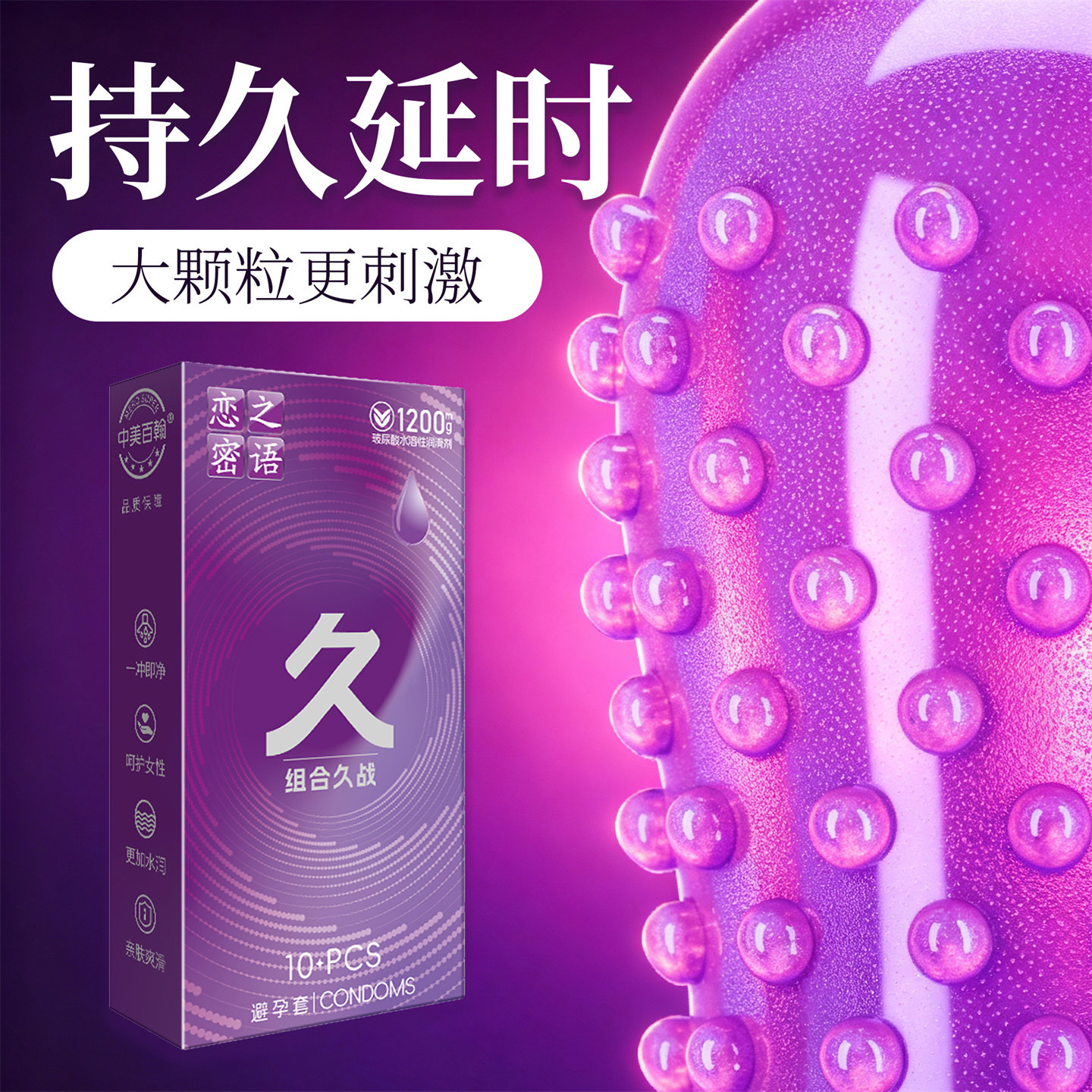 恋之密语玻尿酸超薄螺纹避孕套
