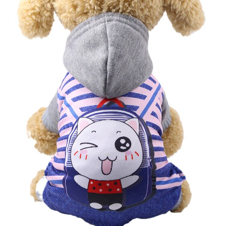 秋冬抓绒宠物狗狗猫咪泰迪比熊柯基四腿卫衣服户外出保暖用品