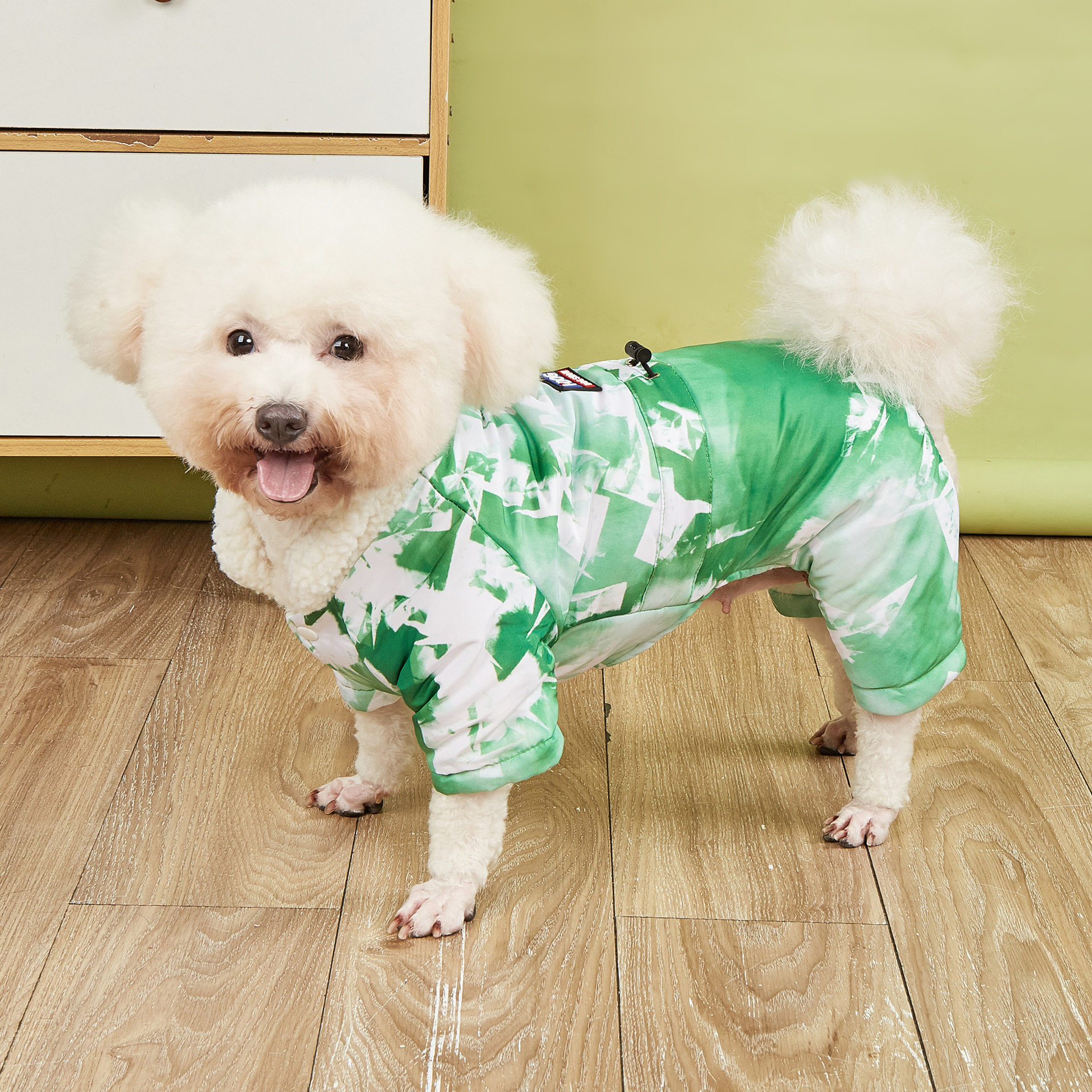 冬季加棉加厚冰块四脚棉衣宠物狗衣服法斗比熊狗狗服装宠物棉衣
