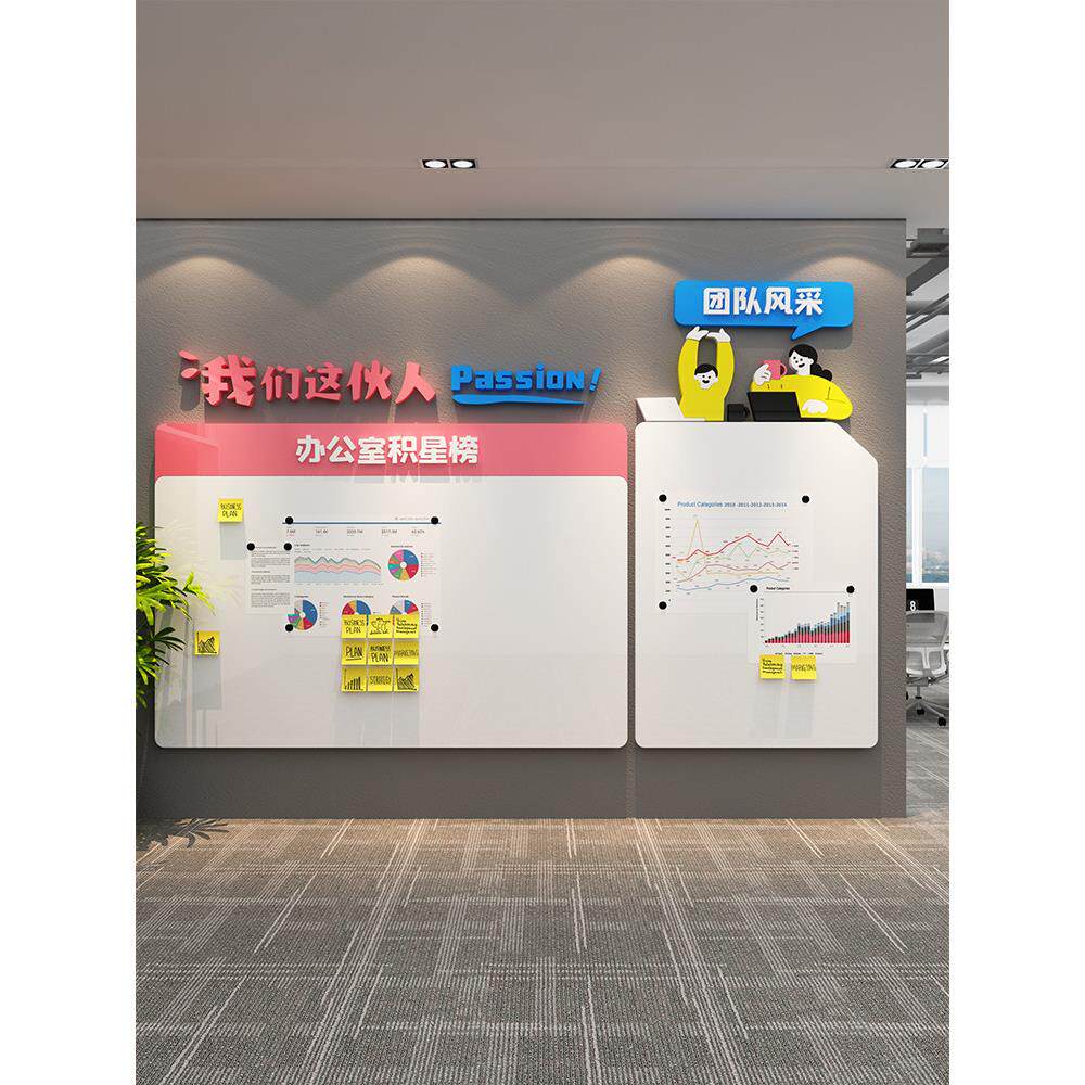 员工风格荣誉展示照片团队企业文化氛围磁板办公室公司墙面装饰贴
