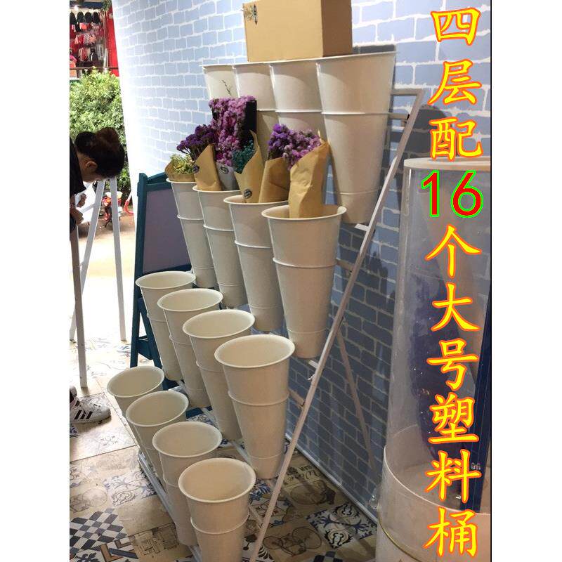 大号花店多层可移动花架花店货架铁艺花架鲜花货架花店花桶展示架