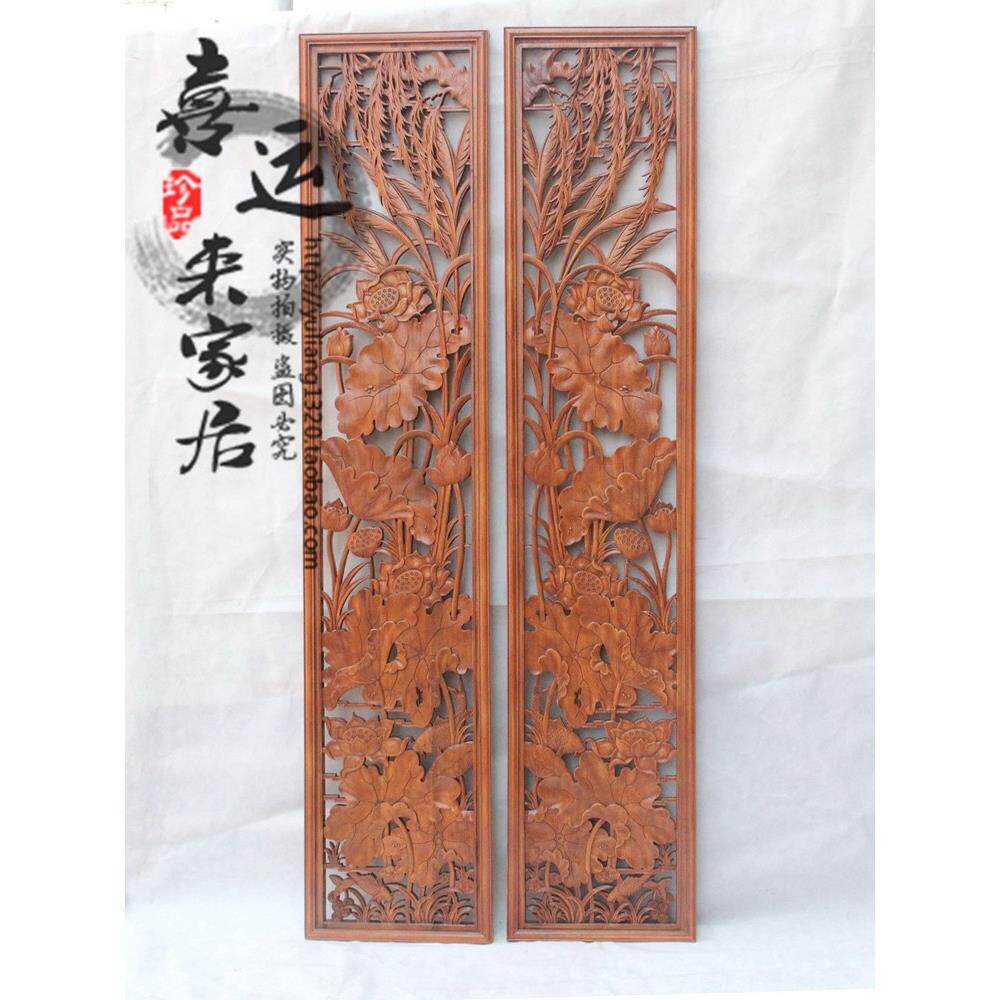 东阳木雕中式彷古香樟木挂屏实木条屏折叠屏风电视背景墙隔断玄关