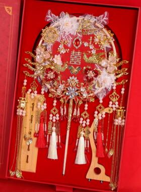 结婚新娘团扇成品重工大气秀禾喜扇奢华diy手工材料包双面手持扇